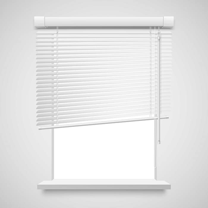 Realistic home related blinds vector illustration isolated on white.
